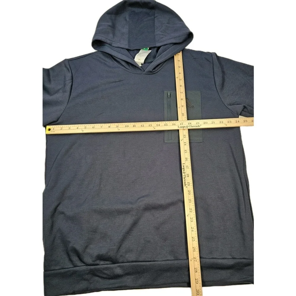 Adidas Mens M Pocket Hoodie Aurink Navy Blue Pullover Sweatshirt XL JG8147‎
